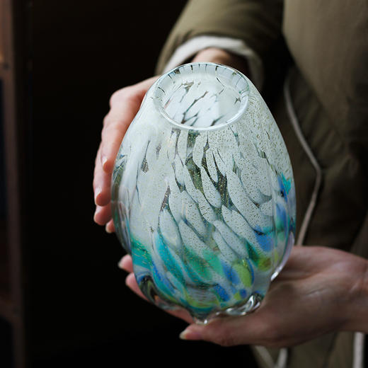 日本津轻手工花瓶 客厅插花瓶茶室会所摆件结婚乔迁送礼创意花瓶 商品图3