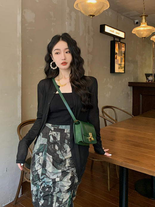 任小艺Lit e mode不规则肌理感防晒设计感开衫针织外套女薄空调衫 商品图3