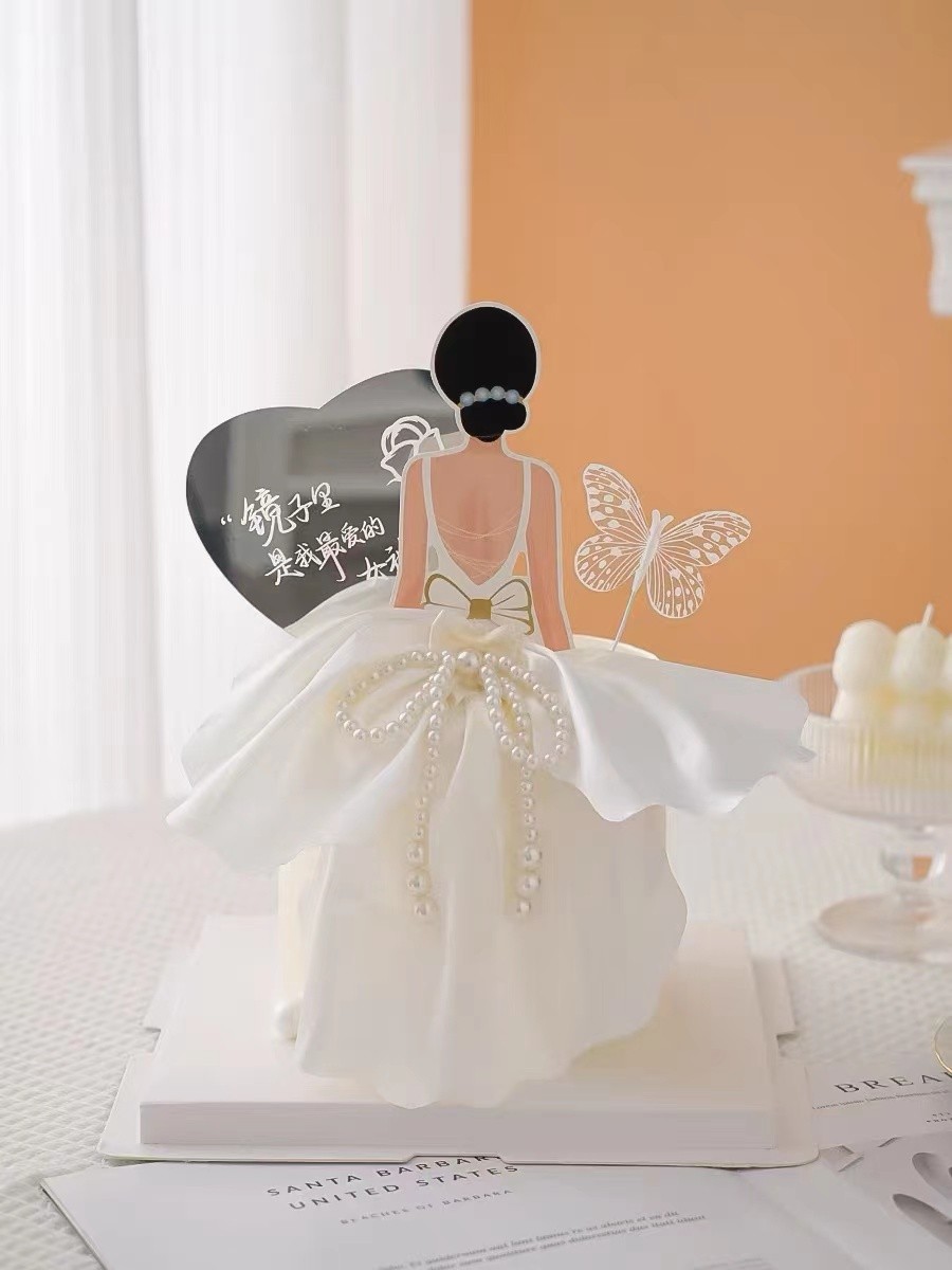 女神镜子背影蛋糕