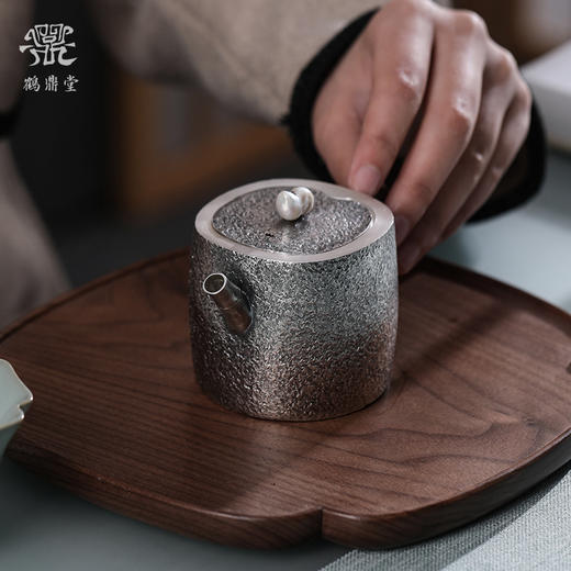 鹤鼎堂 闻天游遨麻纹急须（银色）（缺货） 商品图1