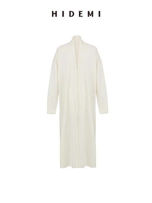 HIDEMI 美利奴羊毛系列慵懒系廓形针织长款外套 黑色/灰色/乳白色 商品图12