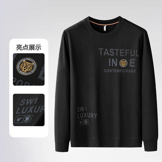 【新款DDA】大依优型大码男装新款圆领印花卫衣套头宽松休闲加肥加大 商品图3