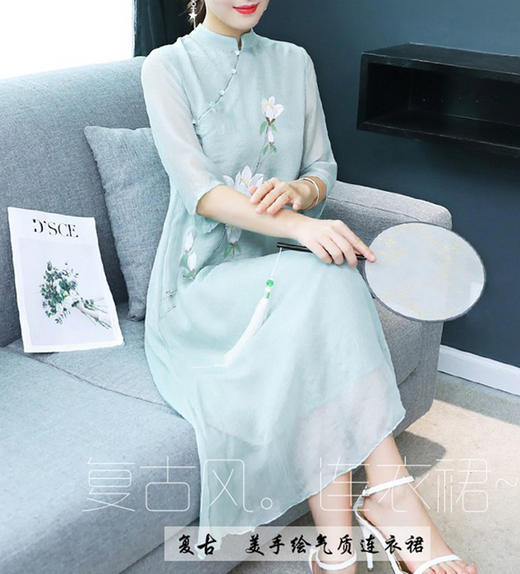 裁缝学苑 AW29改良版旗袍汉服1:1实物服装纸样剪裁图纸牛皮纸样 商品图3