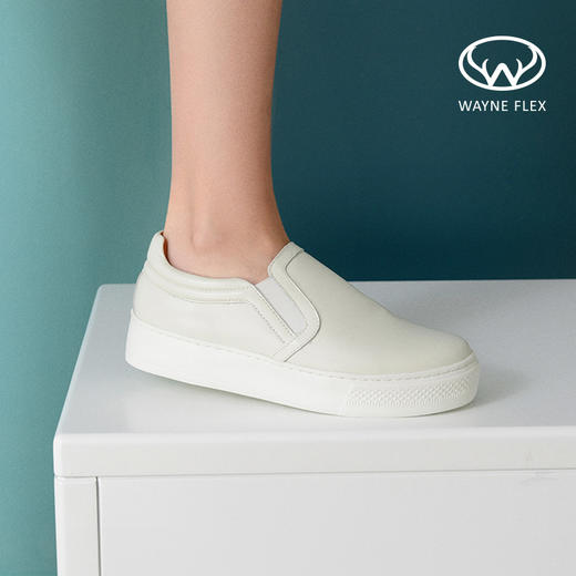 为舒适而生！Wayne Flex 韦恩鹿皮运动鞋 一脚蹬厚底乐福鞋 商品图1