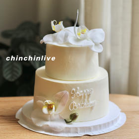 蝴蝶兰双层蛋糕