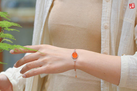 南红保山冰红手链【星月】 925银镶 商品图3