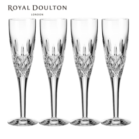 英国皇家道尔顿进口香槟杯酒杯水晶玻璃杯四只装 海克利尔四杯
