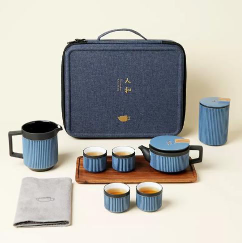 【彼达思】陆宝便携茶具套装旅行轻奢中式高档整套陶瓷茶具天地人和旅行茶组 商品图0