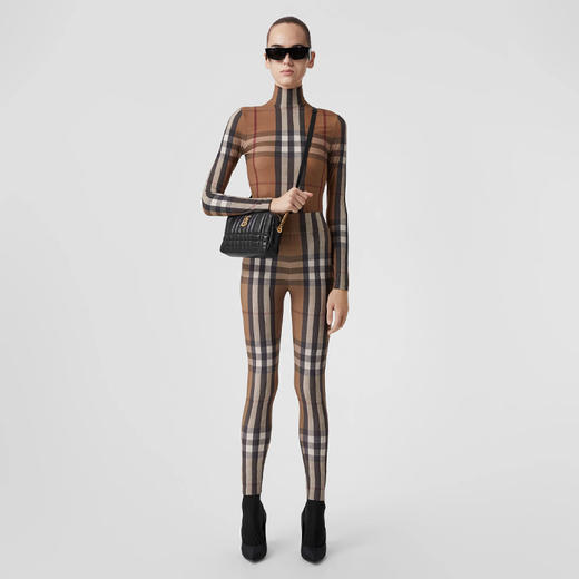 BURBERRY 巴宝莉 女士格纹弹力平织紧身休闲运动裤 格子 8060866 A8894 商品图3