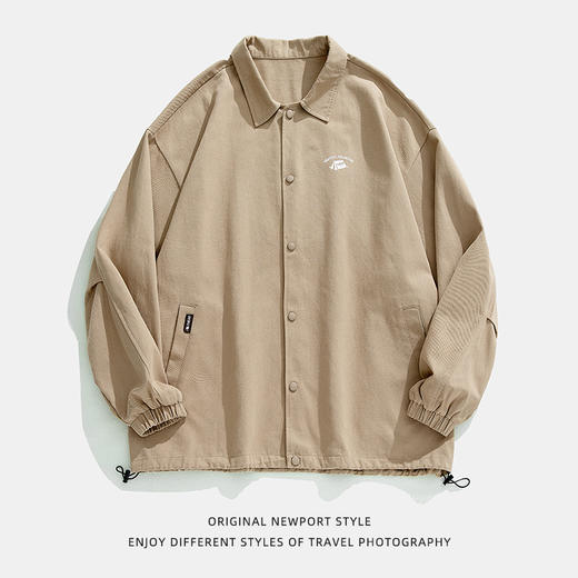 「三款配色」韩路日系男装 潮牌教练夹克男春季款纯棉情侣户外印花工装外套上衣 商品图4