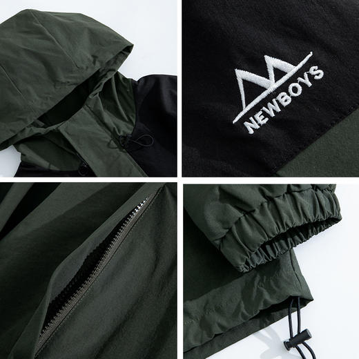 「三款配色」韩路日系男装 户外冲锋衣外套 男春季新款复古撞色拼接工装夹克潮上衣 商品图3