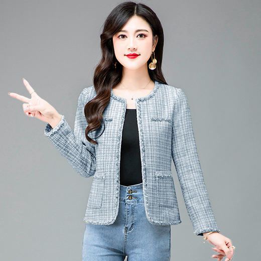 优雅小香风，圆领修身版型小外套QYM-HSY-S23A017-Y 商品图7