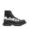 ALEXANDER MCQUEEN 亚历山大.麦昆 女士棉质字母涂鸦印花高帮 Tread Slick 休闲鞋 黑色 708752 W4RQ2 1006 商品缩略图0