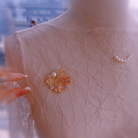 甄珠贝  春日限定 樱花胸针 基本无暇 天女珠光akoya/大溪地正圆珠