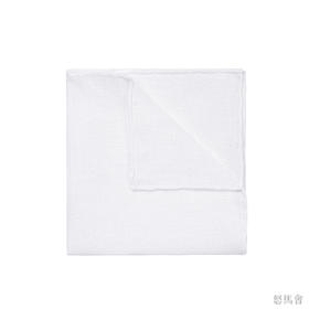 白色亚麻手工口袋巾