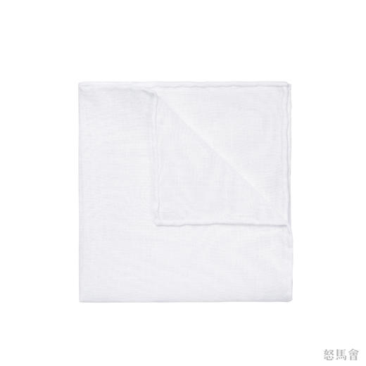 白色亚麻手工口袋巾 商品图0