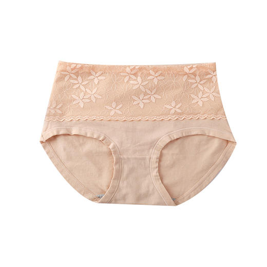 第二件0元！【花边舒适，不易掉色】新品石墨烯内裤女 纯棉中腰抗jun 收腹提臀 全棉三角裤 高腰收腹 无痕纯棉裆大码性感提臀三角裤头 商品图4