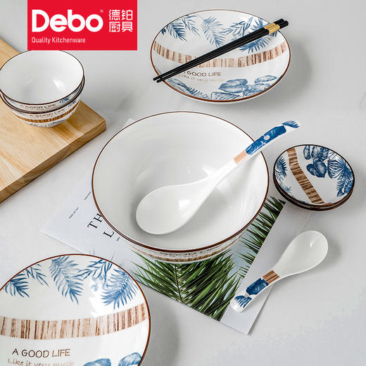 Debo德铂艾丽娜22头陶瓷餐具吃饭碗面碗汤碗家用碗碟 卡梅拉12头套装组合耐高温高颜值 商品图3