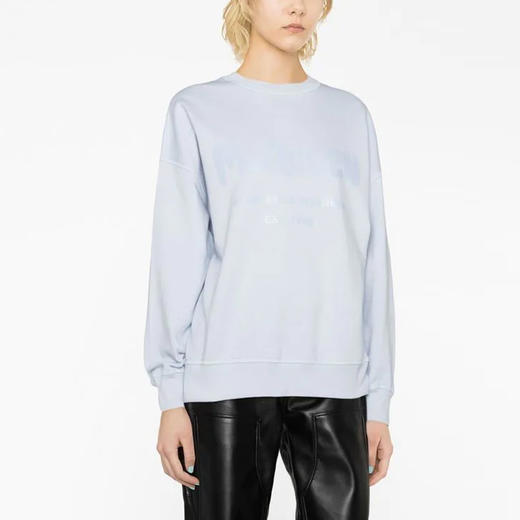 ALEXANDER MCQUEEN 亚历山大.麦昆 女士棉质字母徽标涂鸦印花圆领长袖卫衣 浅蓝色 659975 QZAHR 0429 商品图1