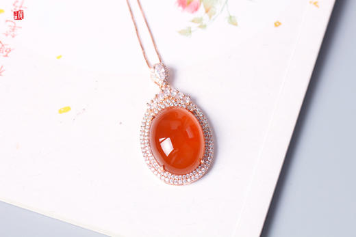 保山冰红吊坠【兮芷】 925银镶 商品图2