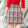 2019新款女装过年欧芮儿格子半身裙女短款撞色伞裙a字裙子显瘦 商品缩略图1