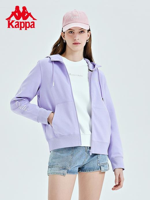 Kappa卡帕针织帽衫23新女运动卫衣休闲开衫印花长袖外套K0D22MK01 商品图0