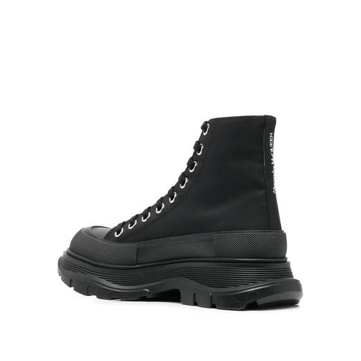 ALEXANDER MCQUEEN 亚历山大.麦昆 女士棉质字母涂鸦印花高帮 Tread Slick 休闲鞋 黑色 708752 W4RQ2 1006 商品图2