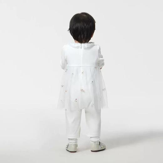 英氏童装婴儿衣服2023春新款女宝纯棉哈衣网纱连体衣YRHAJ1P158A 商品图3