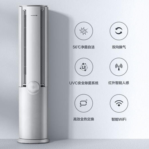 GREE 格力 臻新风 2匹/3匹 新国标 变频1级能效  柜机 商品图4