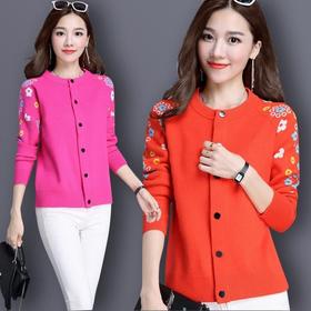 TZF-LYD春秋新款韩版针织衫开衫短款宽松毛衣