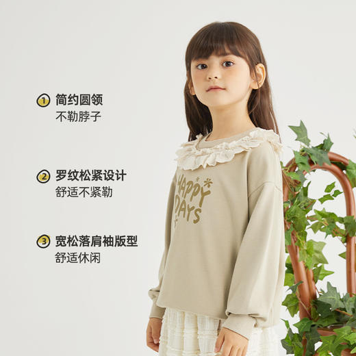 fx-咕噜日记【绵软舒适亲肤】花边领字母印花卫衣PCWY2316 商品图2