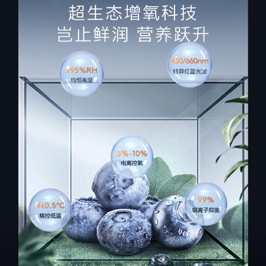 COLMO冰箱531升十字对开四门超薄纯平全嵌变频一级能效智能高端冰箱CRBUS531FD-A6欧泊灰 商品图4