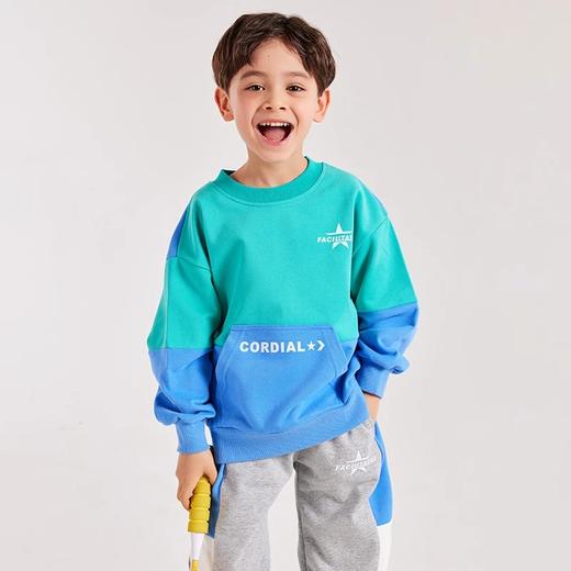 【24年反季特价清仓】龙之涵 亲子款设计师款撞色卫衣 23年春季卫裤套头上衣 婴幼儿A类标准 商品图5