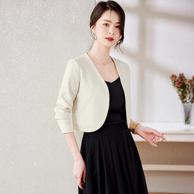 修身显瘦，百搭春秋季气质优雅时髦纯色开衫上衣短外套HR-WC8002AB9