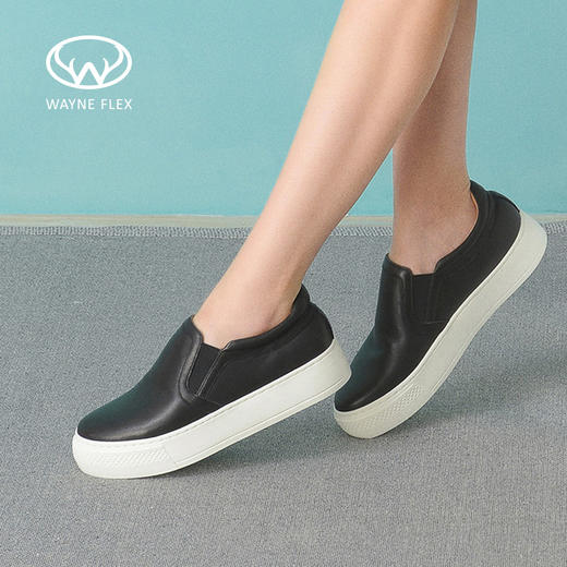 为舒适而生！Wayne Flex 韦恩鹿皮运动鞋 一脚蹬厚底乐福鞋 商品图4