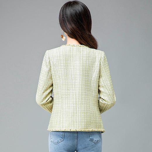 优雅小香风，圆领修身版型小外套QYM-HSY-S23A017-Y 商品图3