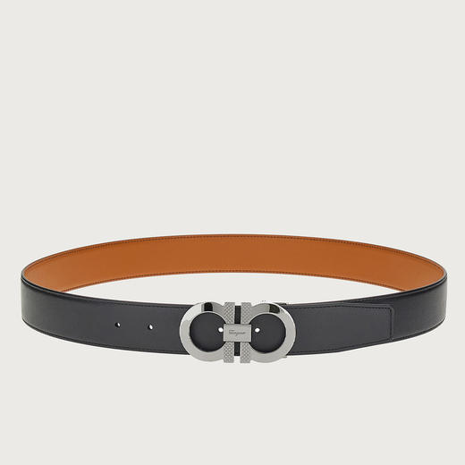 FERRAGAMO 菲拉格慕 男士双面可调式 GANCINI 腰带 黑色 67 0084 750184 商品图1