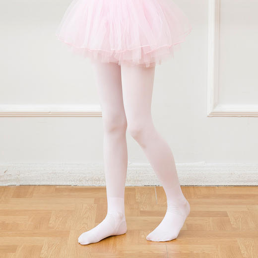 【专业防扭舞蹈袜】考级用纯白色弹力净版儿童连裤袜 抗起球女童打底袜子 商品图7