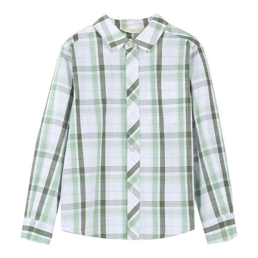 mettekids男童衬衫春秋新款儿童格子上衣童装中大童纯棉长袖衬衣 商品图6