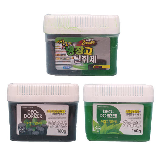 【中欧班列精选4盒】韩国冰箱去味剂 原装进口绿茶活性炭防止串味去异味双色去味剂 160g/盒WHBX 商品图1