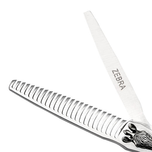 ZEBRA 斑马牙剪E602580  综合牙剪 6寸 去发量 25%-30%磨砂手柄鹿角齿设计适用于男女发修剪，剪切柔和效果自然 商品图4