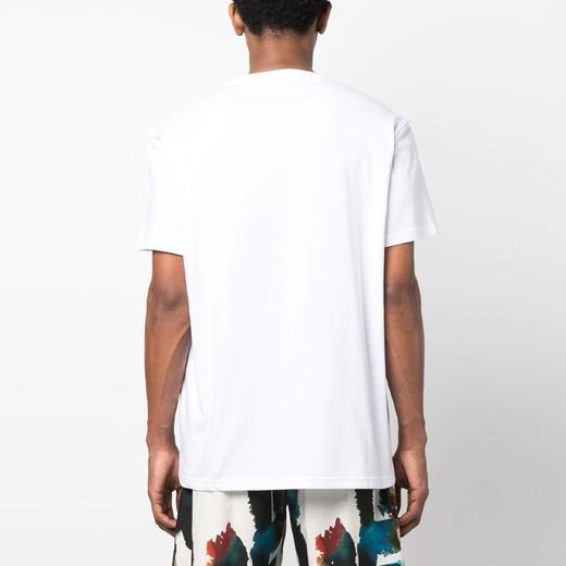 ALEXANDER MCQUEEN 亚历山大.麦昆 男士棉质字母涂鸦徽标印花圆领短袖T恤 白色 727285 QUZ22 0900 商品图2