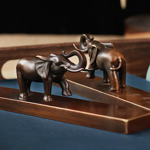 【庆学堂】臻品-吉象黄铜镇尺一对 及象书画院&庆学堂联名款 高端镇尺 商品图1