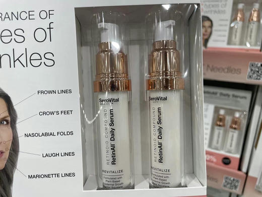 新款来了‼限时特价💰368元/组！🔥️SeroVital 视黄醇角鲨浣➕肽祛皱精华30ml*两瓶装❤️ 无香型 商品图1