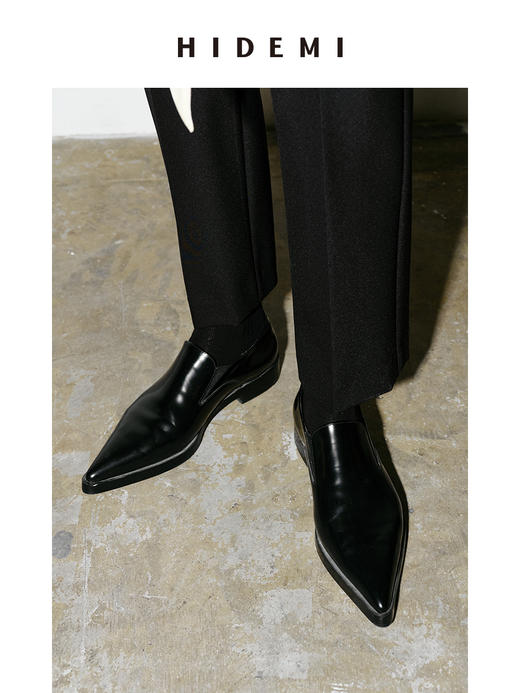 HIDEMI 尖头切尔西一脚蹬皮鞋 商品图2