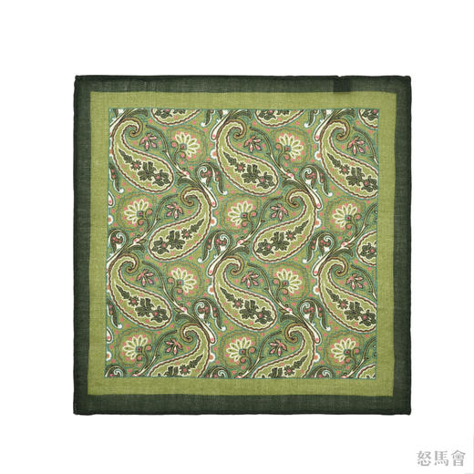 牛油果绿色羊毛手工口袋巾 商品图1