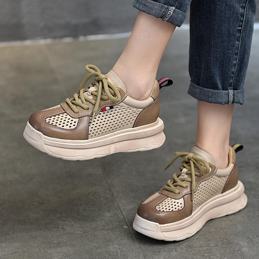 TN T78679-59真皮厚底休闲鞋洞洞镂空凉鞋 商品图2