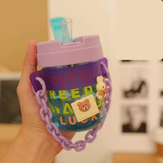 夏季女生吸管杯网红高颜值便携塑料水杯学生迷你小巧随行咖啡杯子 商品图6