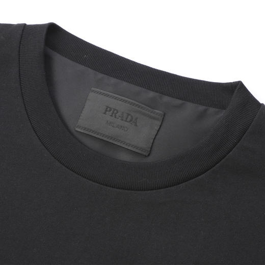 PRADA 普拉达 男士棉质字母徽标印花圆领短袖T恤 黑色 UJN742 10VP F0806 商品图2