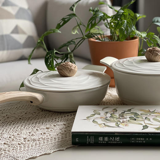 阿米尔 森林之花情绪SPA系列健康环保耐用陶瓷不粘锅具30cm炒锅 商品图0